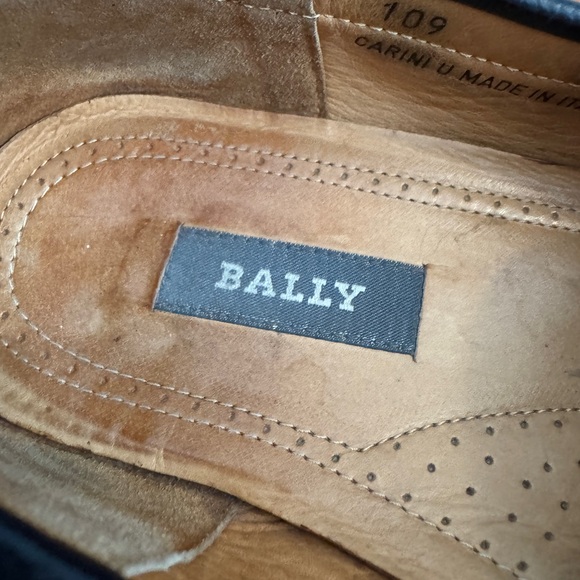 Bally Black Leather Penny Loafer Dress Shoes Men\'s Size 9 Italy Switzerland